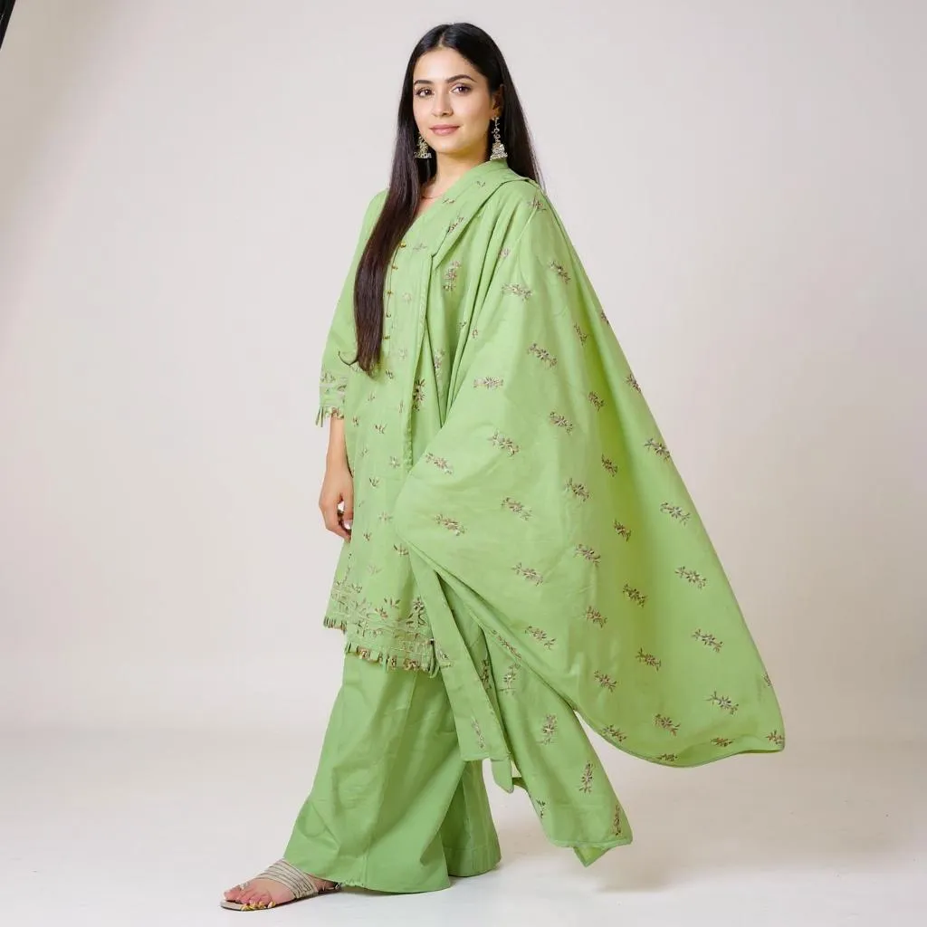 Three Piece Embroidery Unstitched Suit