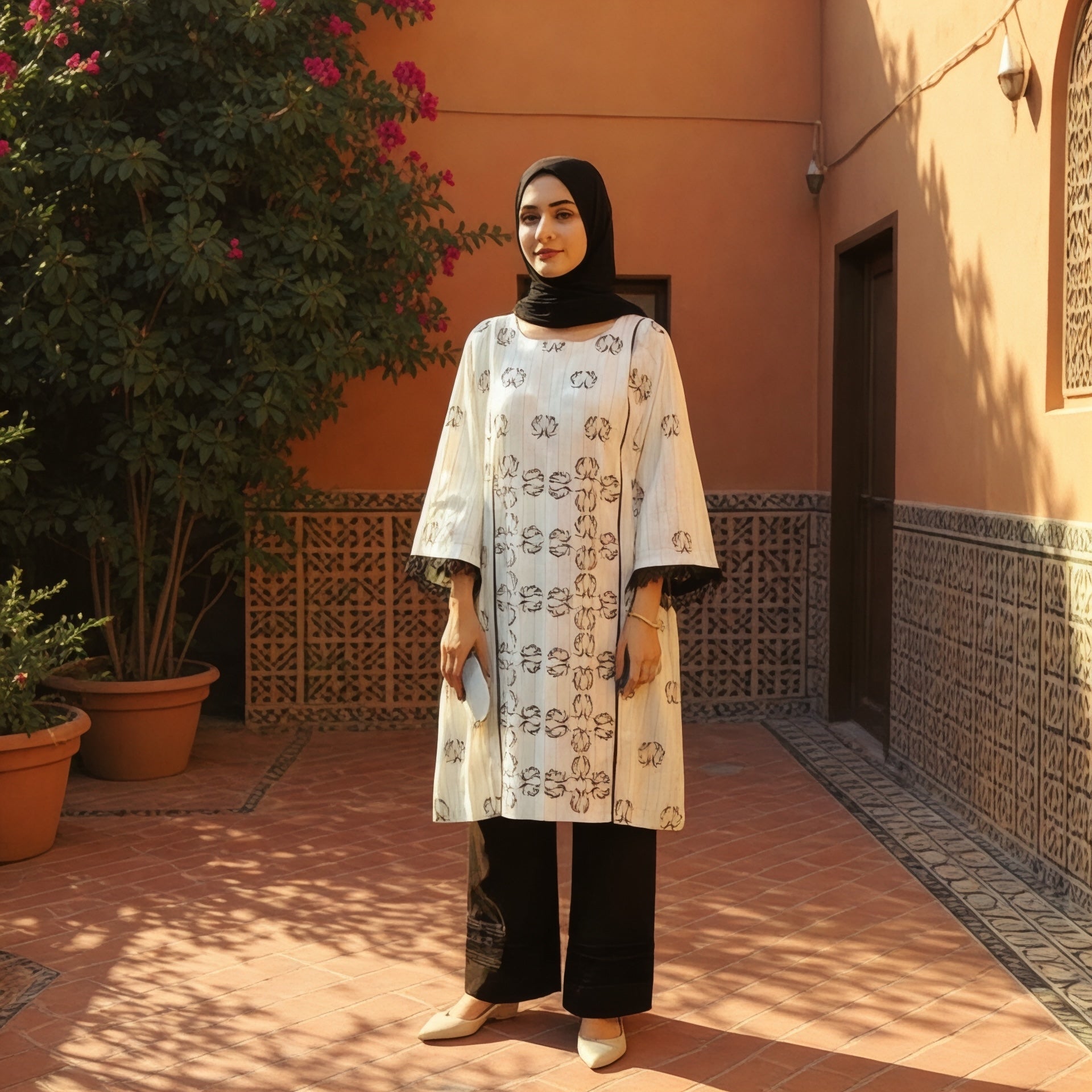 Black & White Stunning Custom Made Dress for Elegance